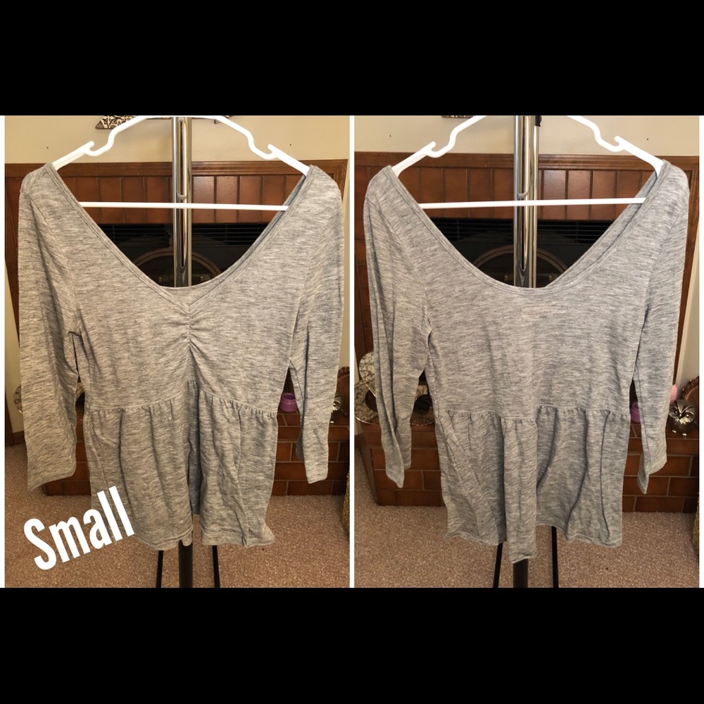Grey babydoll peplum shirt